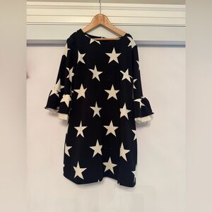 MonnaLisa Black Dress with White Stars